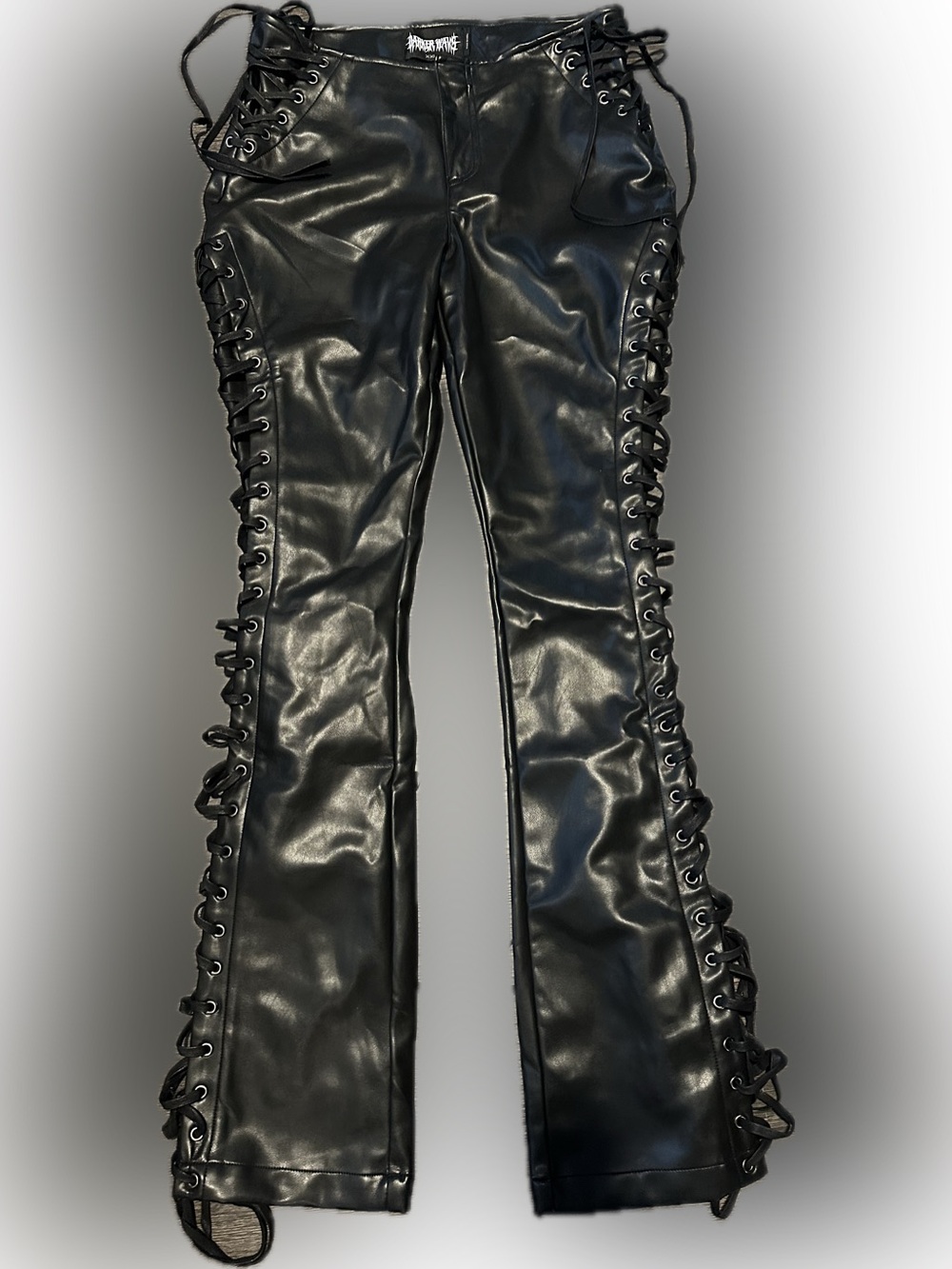Darker Wavs Lace-Up Faux Leather pants